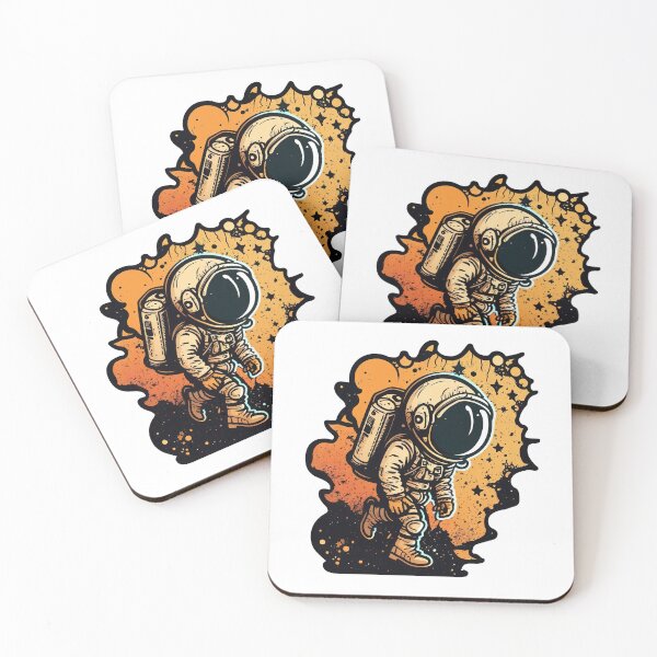 Item preview, Cute Astronous walking in orange background designed and sold by Dontobiasshop.