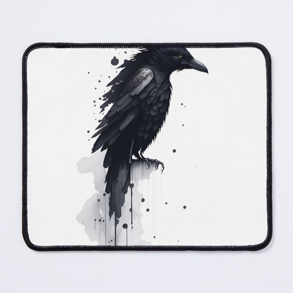 Item preview, Monochrome Watercolor Raven - Abstract Raven Design designed and sold by Leland-Hicks.