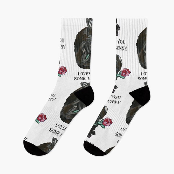 Item preview, Black Rabbit with Red Rose 'Some Bunny Loves You' designed and sold by Anke Wonder.