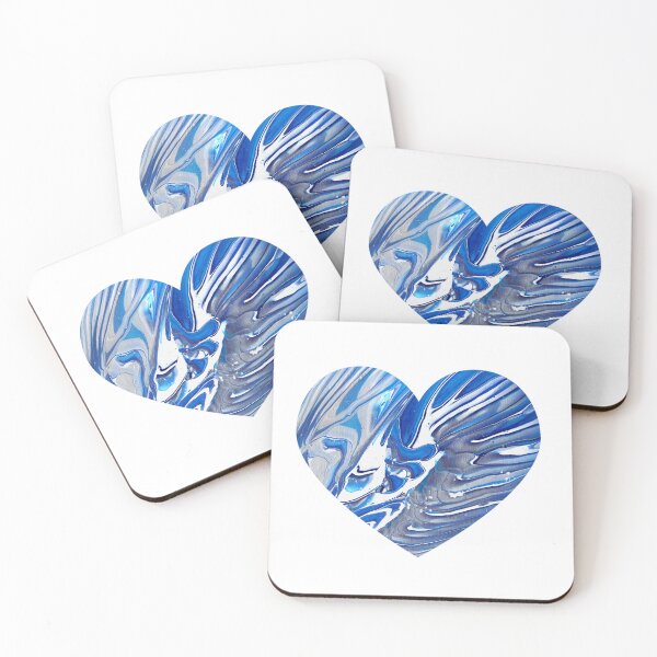 Item preview, Blue and White Painted Heart designed and sold by greyjayarts.
