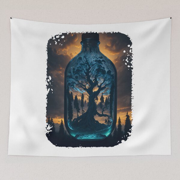 Item preview, Large Tree and Dark Forest in a Bottle - Miniature Terrarium Design designed and sold by Leland-Hicks.