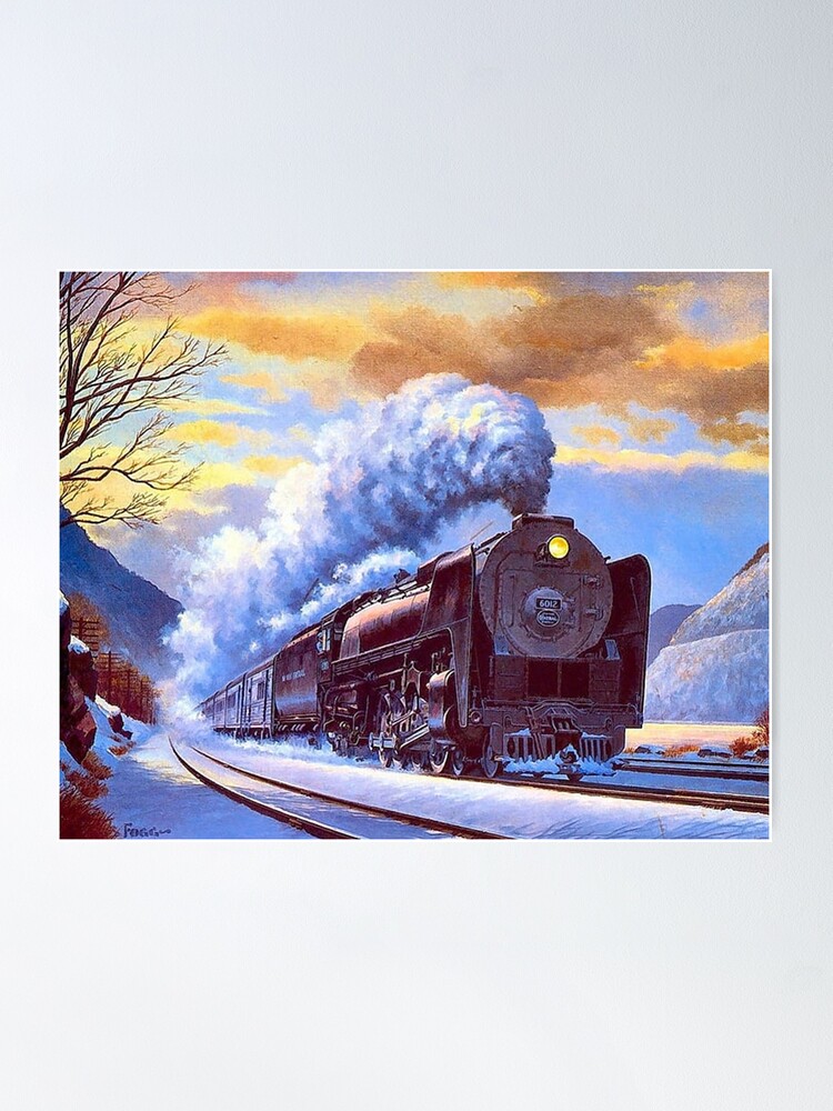 Large Mural Wall Art - Polar Express Fall Winter Steam Locomotive 150* –  everydayecrafts