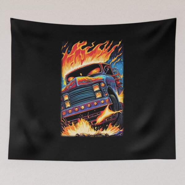 Item preview, Monster Truck With Flames- Full Sized Graphic designed and sold by StreetShirts1.