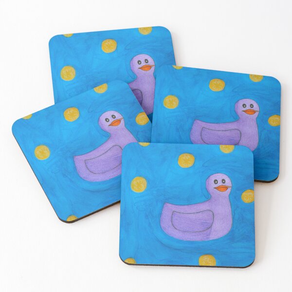Item preview, Rainbow Rubber Duckies - Indigo Rubber Duckie with Blue Background designed and sold by Caseymakesart.