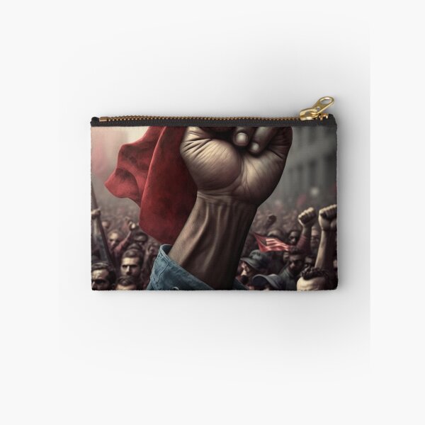 Item preview, powerful fist holding a red flag in crowd hyped designed and sold by Richstd.