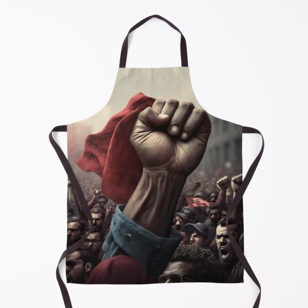Item preview, powerful fist holding a red flag in crowd hyped designed and sold by Richstd.