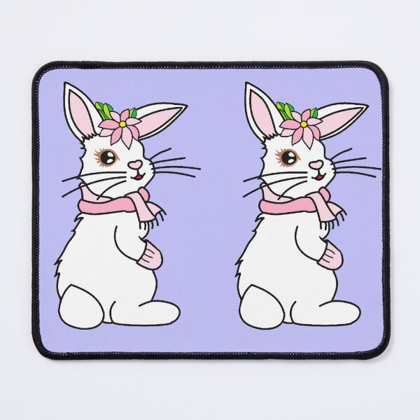 Item preview, White Bunny Rabbit with Pink Flower Bonnet designed and sold by Kim Arnott.