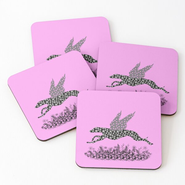 Item preview, Greyhound with wings pink designed and sold by MistyLakeArt.