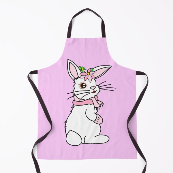 Item preview, White Bunny Rabbit with Pink Flower Bonnet designed and sold by Kim Arnott.