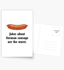 German Sausage Pun Postcards