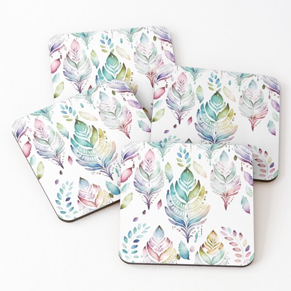 Item preview, A Delicate Feather Pastel Watercolor Print - Boho Chic Patterns designed and sold by GVRDesign.