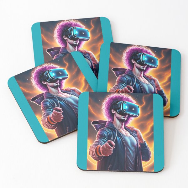 Item preview, A cool geeky gamer boy in a virtual reality game   designed and sold by travidbrown.