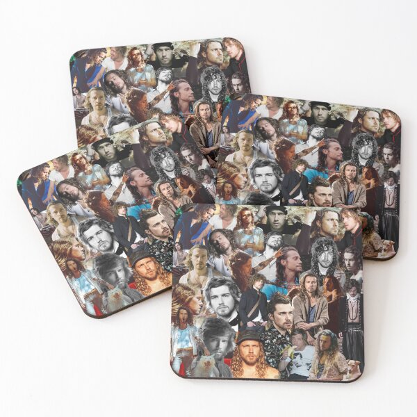 Artikelvorschau, Julien Doré, französischer Sänger, abstrakte Collage – bunte Version entworfen und verkauft von CollageHeaven.