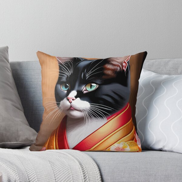 Item preview, Cool Cat Wearing Japanese Kimono designed and sold by ArtisticAllure1.