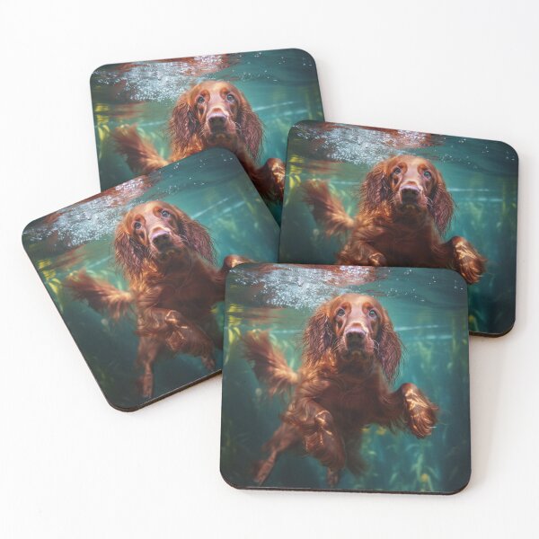 Item preview, Irish Setter swimming underwater designed and sold by ebrawne.