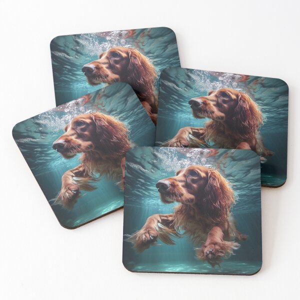 Item preview, Irish Setter swimming underwater designed and sold by ebrawne.