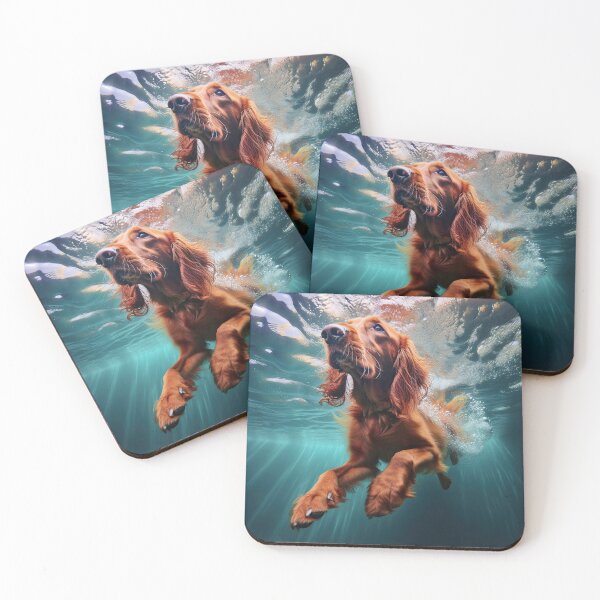 Item preview, Irish Setter swimming underwater designed and sold by ebrawne.