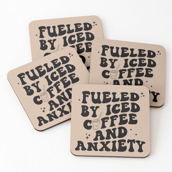 Item preview, Retro Fueled by Iced Coffee and Anxiety Black designed and sold by kemvry.