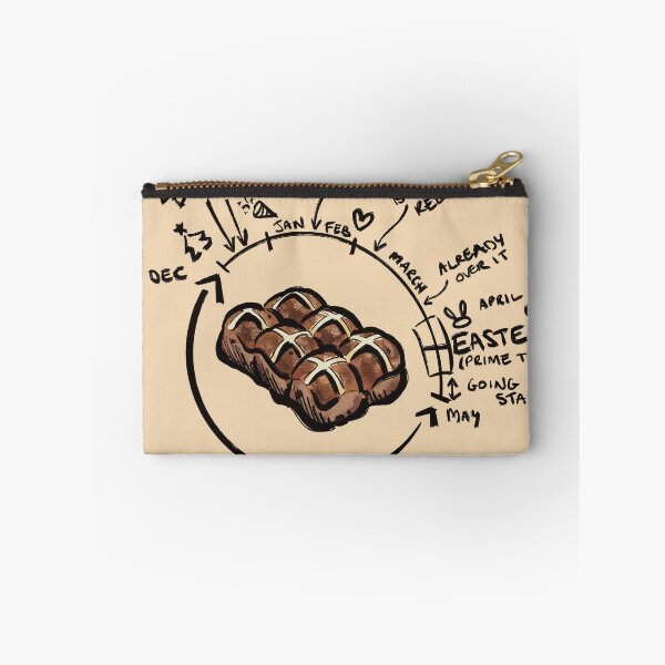 Item preview, life cycle of a hot cross bun designed and sold by Chaotic Homewares.