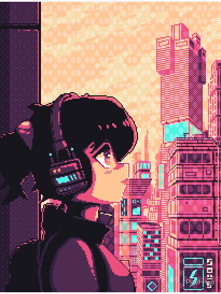 Anime Lo-fi City 8 bit Art Night