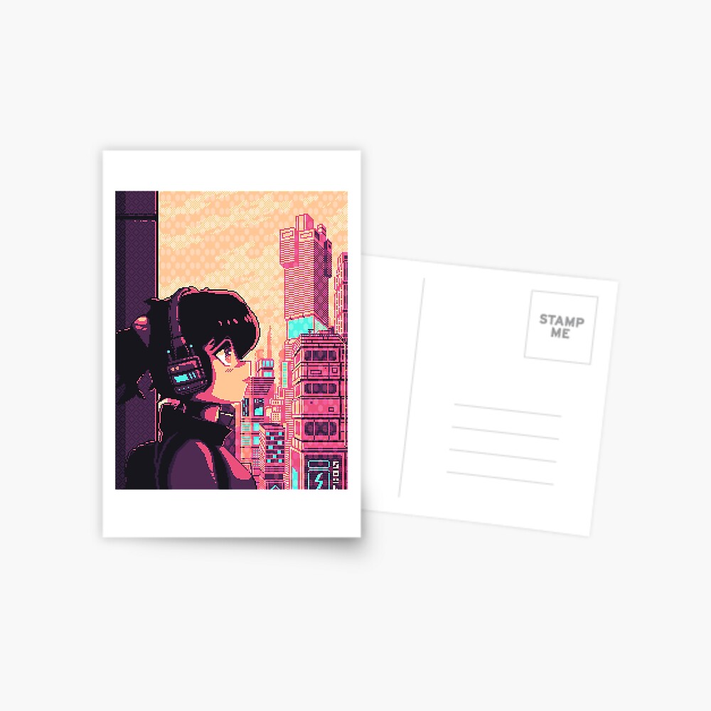 Anime Lo-fi City Bit Art Day, An Art Print By Pixel Hoo, 44% OFF