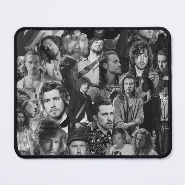 Item preview, Julien Doré French Singer Abstract Collage - Black and White Version designed and sold by CollageHeaven.