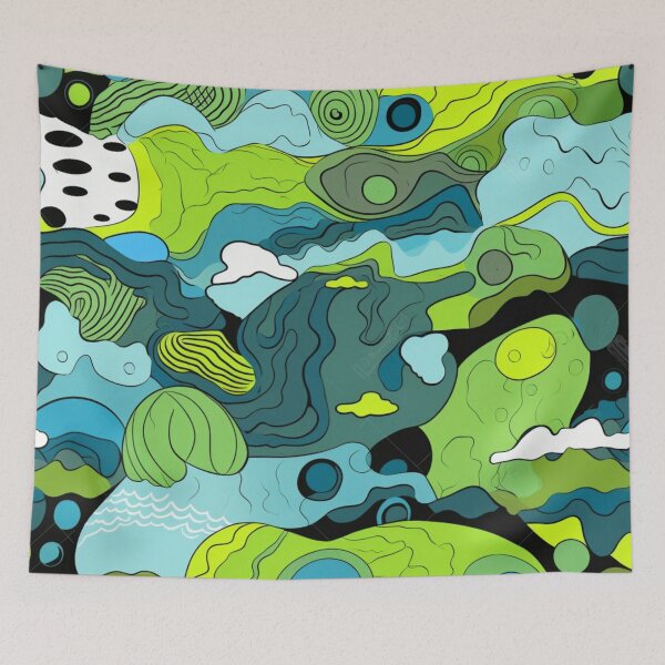 Item preview, Spring Water Ways Tiled designed and sold by artfullyprompt.