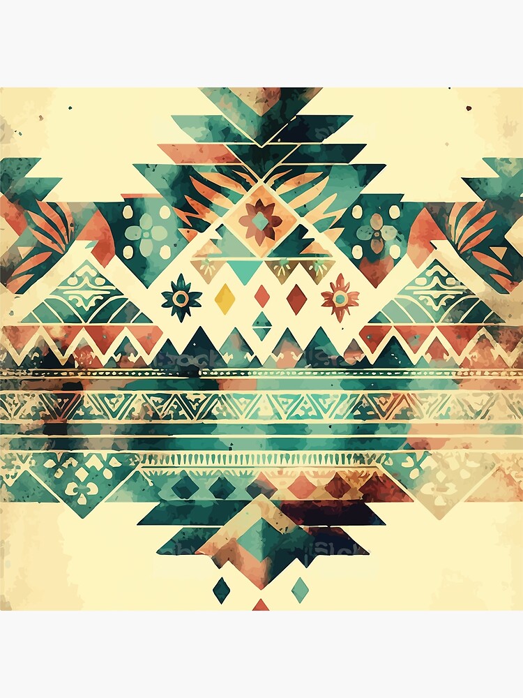 a-teal-aztec-bohemian-southwest-design-boho-chic-patterns-photographic-print-for-sale-by-gvrdesign-redbubble