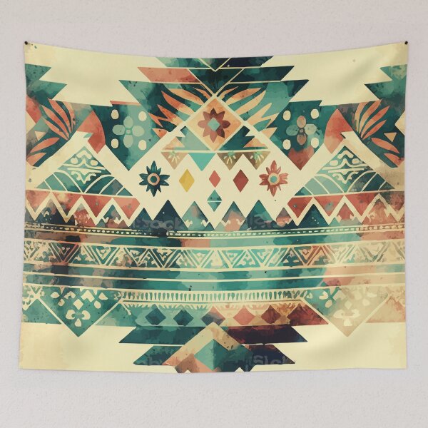 Item preview, A Teal Aztec Bohemian SouthWest Design - Boho Chic Patterns designed and sold by GVRDesign.