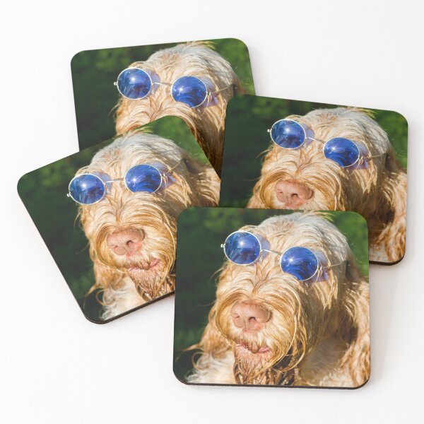 Item preview, Blue Glasses Spinone designed and sold by FOLK ART FUSION.