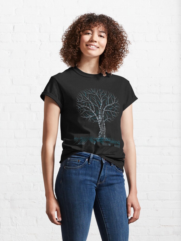 Alternate view of Cool Binary Tree Coding Computer Science T Shirts Gifts for Women Men Classic T-Shirt