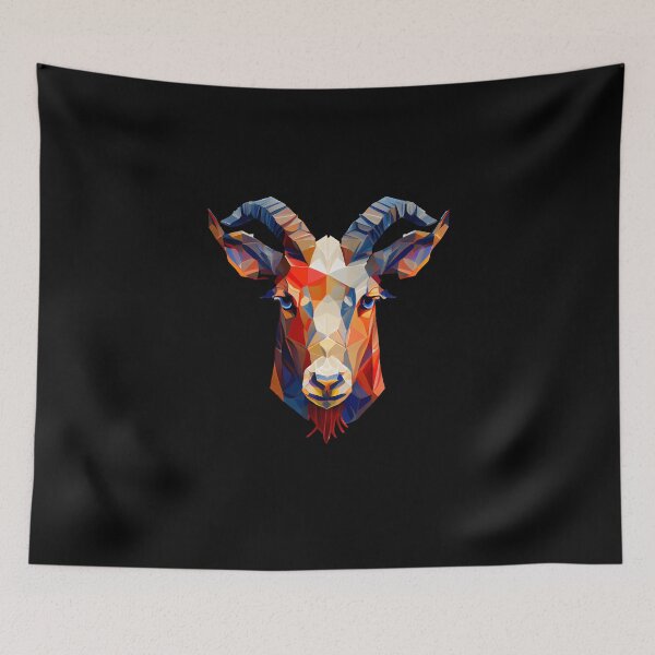 Item preview, Abstract Goat Art: A Colorful Twist on Wildlife Imagery designed and sold by FiveIntentions.