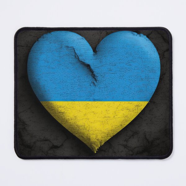Item preview, Heart on Ukraine flag colors blue and yellow designed and sold by TetianaArt.