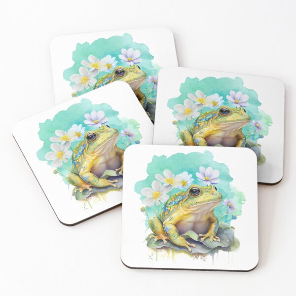 Item preview, Cute Frog Watercolor Green Toad designed and sold by Blok45.