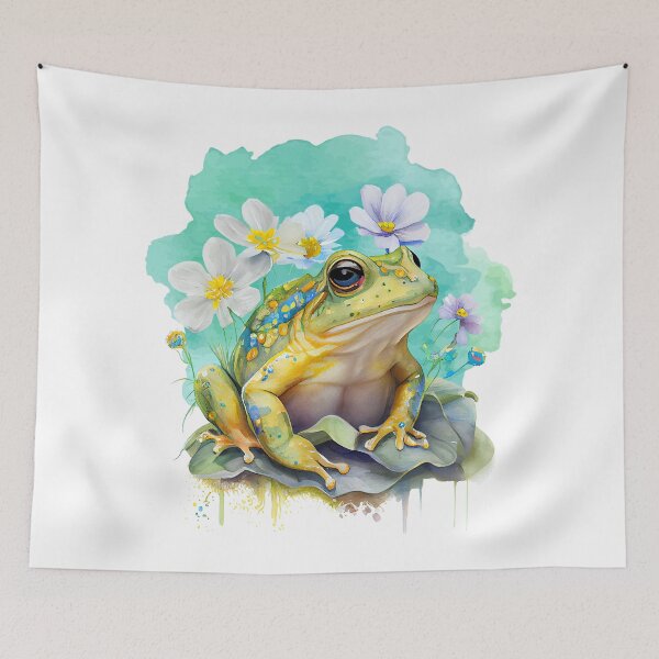 Item preview, Cute Frog Watercolor Green Toad designed and sold by Blok45.