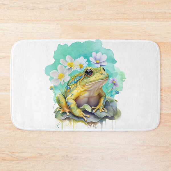 Item preview, Cute Frog Watercolor Green Toad designed and sold by Blok45.