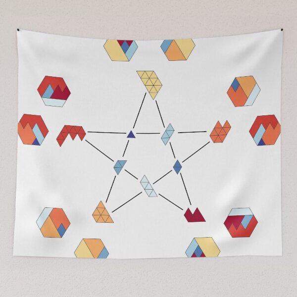 Artikelvorschau, Geometrisches magisches Pentagramm mit Sechsecken entworfen und verkauft von puzzlewocky.