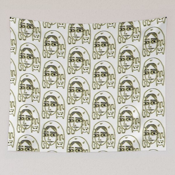 Item preview, girl with a cat on her head designed and sold by HIPPMI.