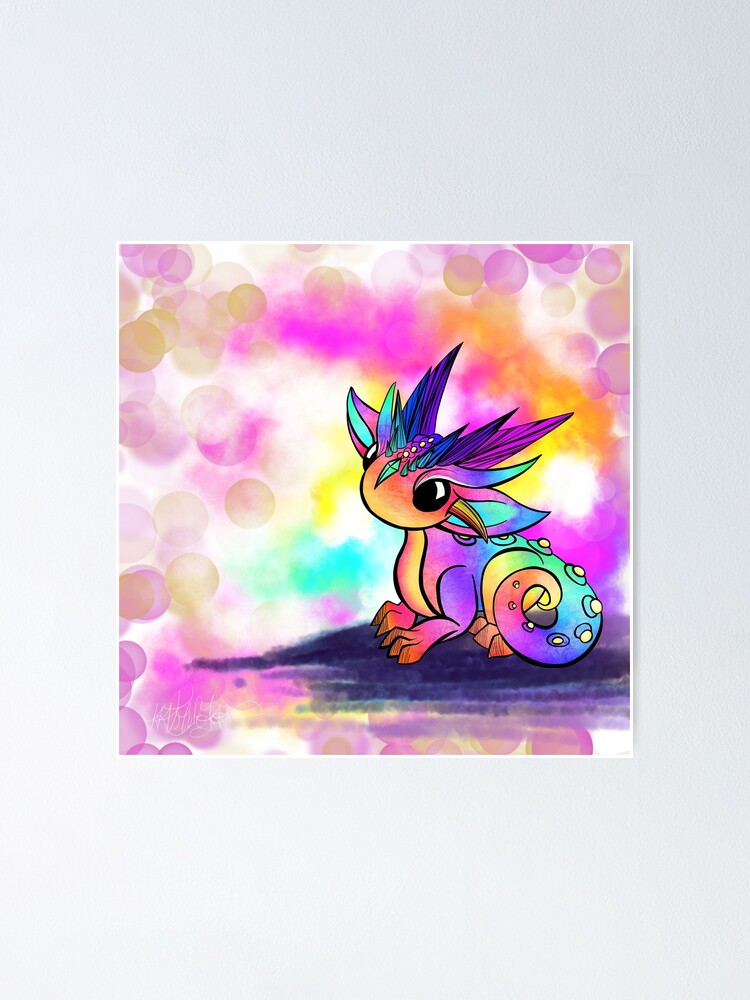 Bebe Dragon Arc En Ciel Poster By Muxette Redbubble