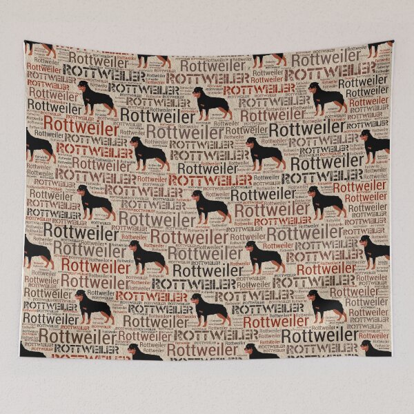 Item preview, Rottweiler silhouette and word art pattern designed and sold by k9printart.