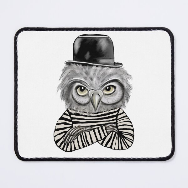 Item preview, Owl with bowler hat designed and sold by miarsmoller.