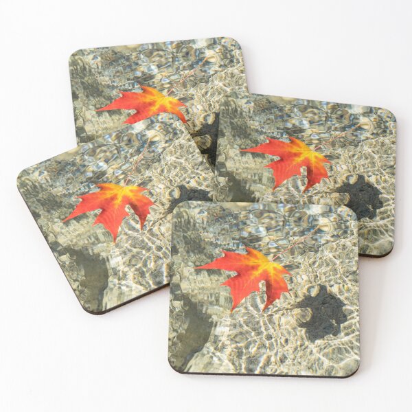 Item preview, Floating Red Maple Leaf with Splendid Refraction Patterns designed and sold by Georgia Mizuleva.