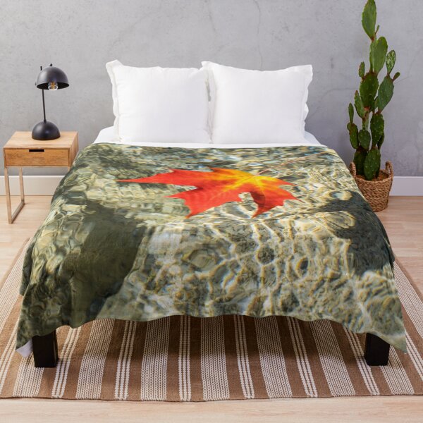Item preview, Floating Red Maple Leaf with Splendid Refraction Patterns designed and sold by Georgia Mizuleva.