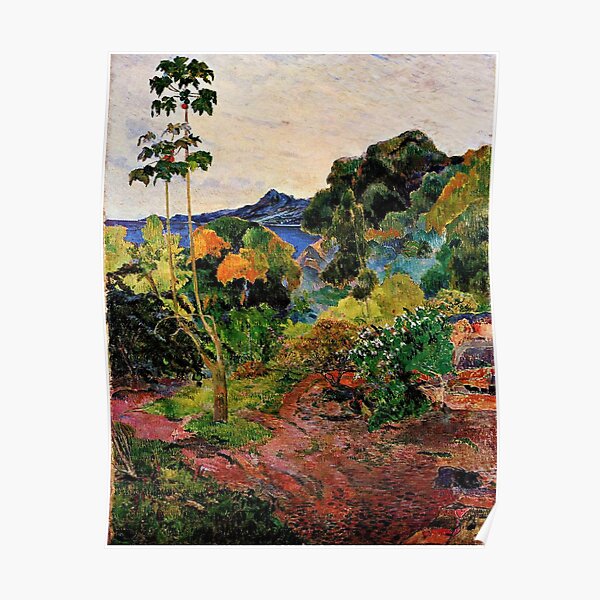 Gauguin - Paysage de la Martinique, magnifique tableau tropical Poster