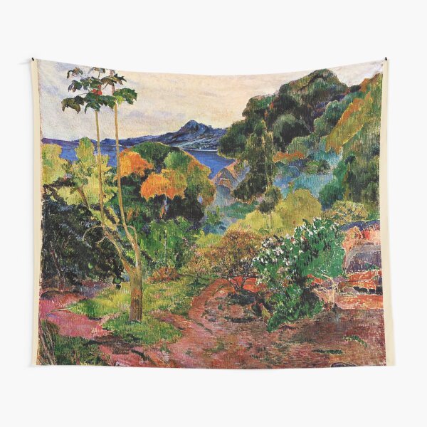 Gauguin - Martinique Landscape, beautiful tropical painting Tapestry