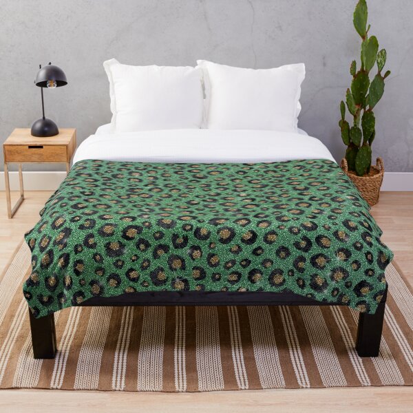 Item preview, Elegante estampado de leopardo en oro negro con purpurina verde designed and sold by NdesignTrend.