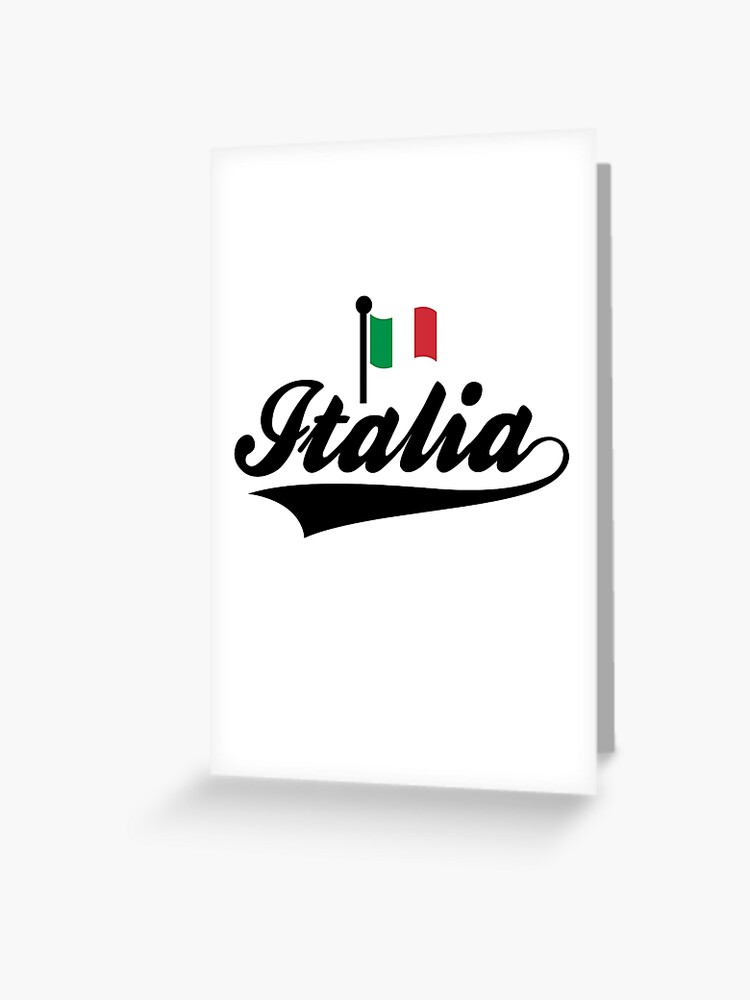 Italien | Italienische Flagge | Winkende Flagge von Italien Europa Bel  Paese | Grußkarte