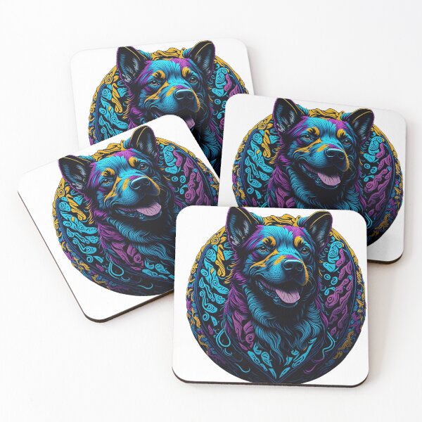 Item preview, Dog head in a colourful Splash art design designed and sold by T1337.