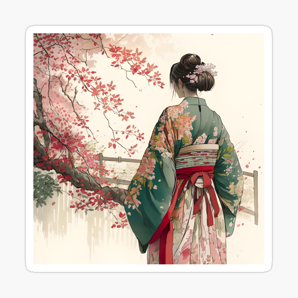 GEISHA GIRL ASIAN KIMONO UMBRELLA TINT PHOTOGRAPH VINTAGE JAPANESE CANVAS  PRINT