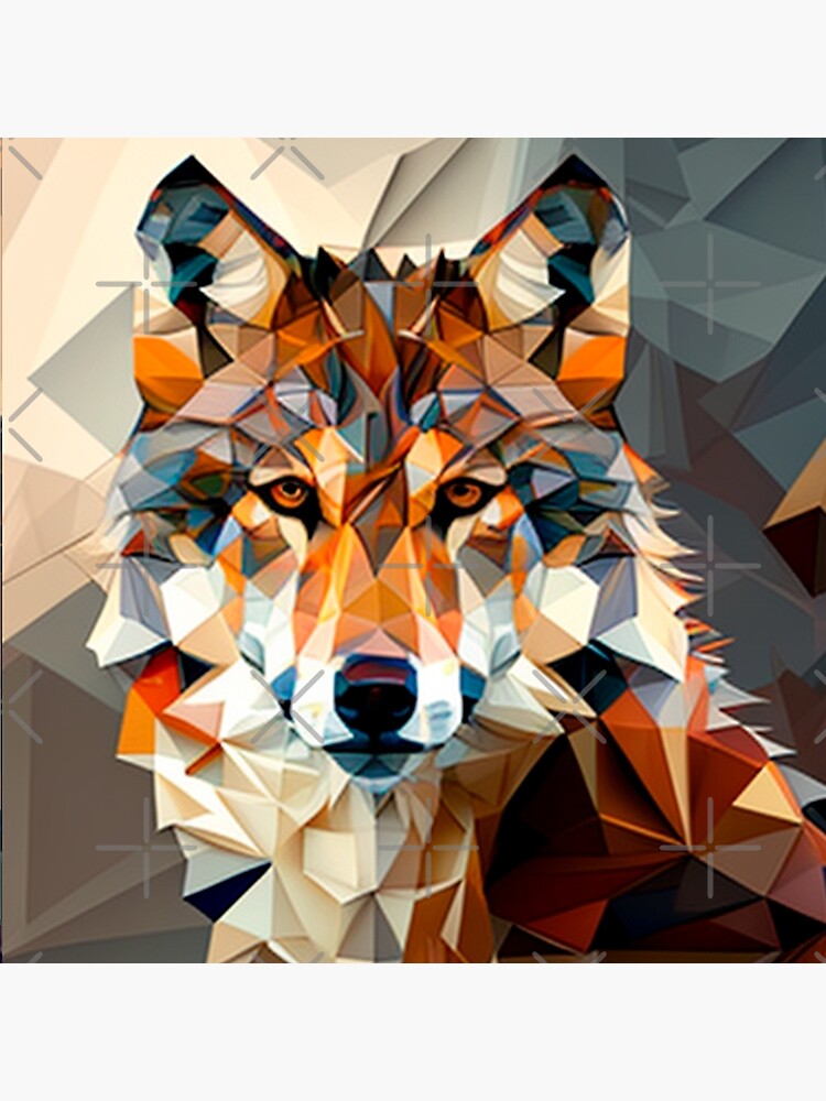 wolf cubism art